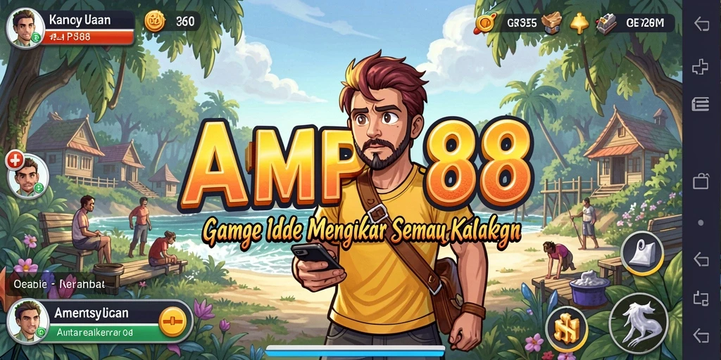Tampilan gameplay Idle menarik dari AMPER88 dengan karakter yang berkembang.