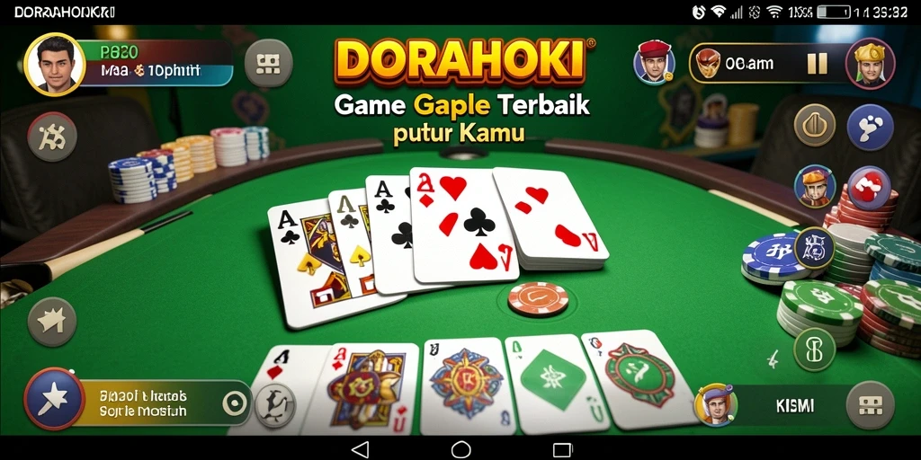 Tampilan gameplay seru dari DORAHOKI saat bermain Gaple.