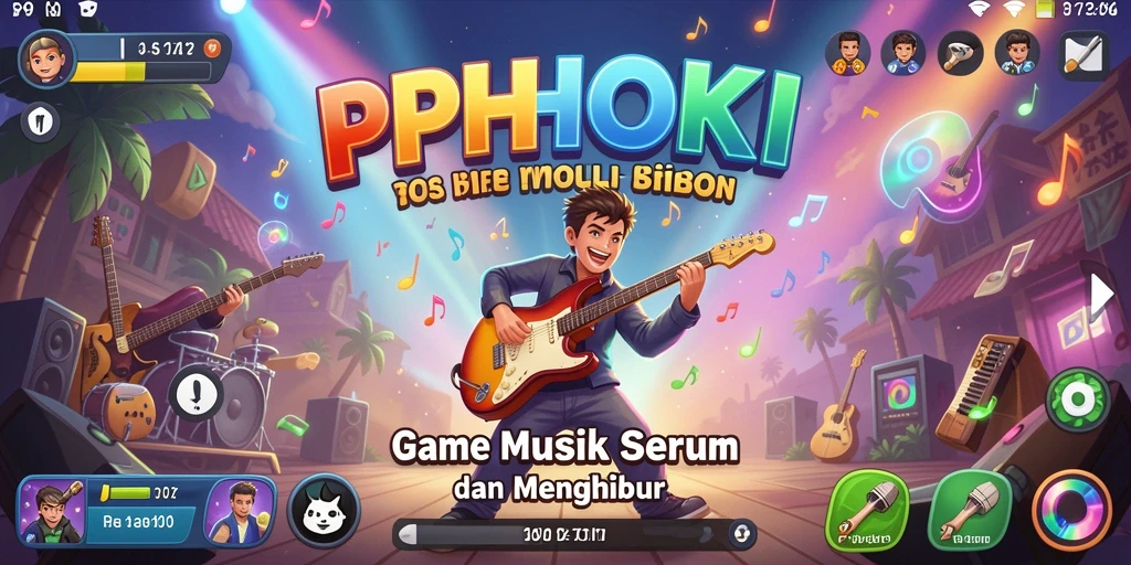 Tampilan gameplay seru dalam PPHOKI dengan fitur musik yang interaktif.