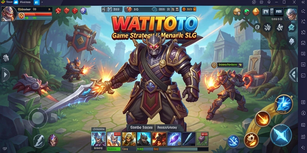 Screenshot utama WATITOTO menunjukkan aksi strategis dalam gameplay SLG.